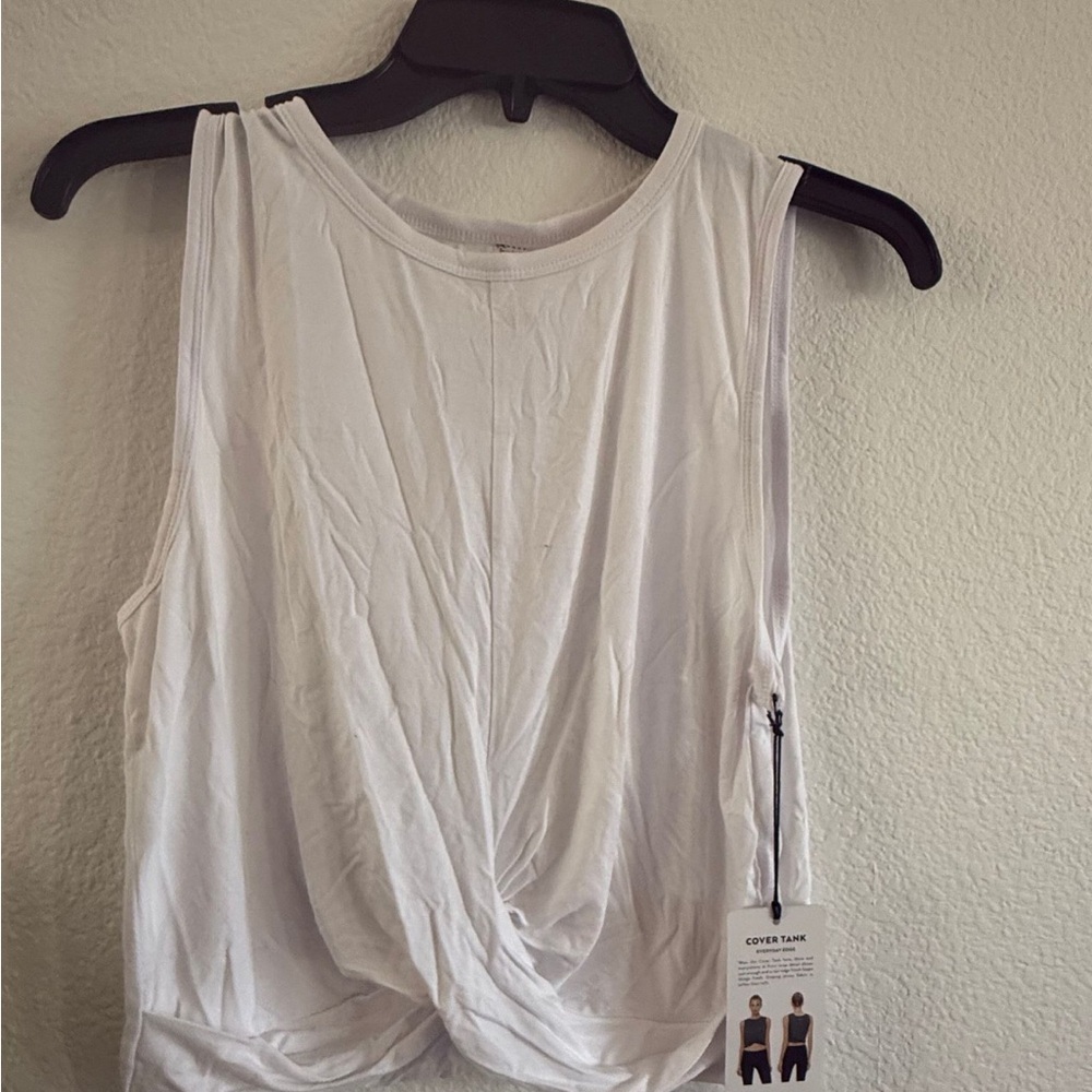 ALO Yoga White Twist Front Tank Top